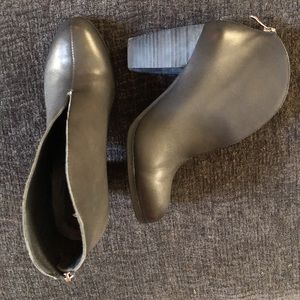 Slit leather booties